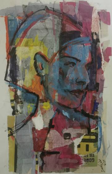 Expressive blue portrait