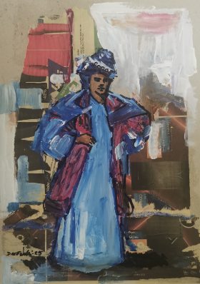 Figure in blue robes