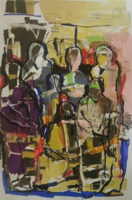 Group composition in purple and yellow